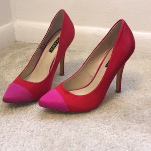 Shoemint satin captoe heels